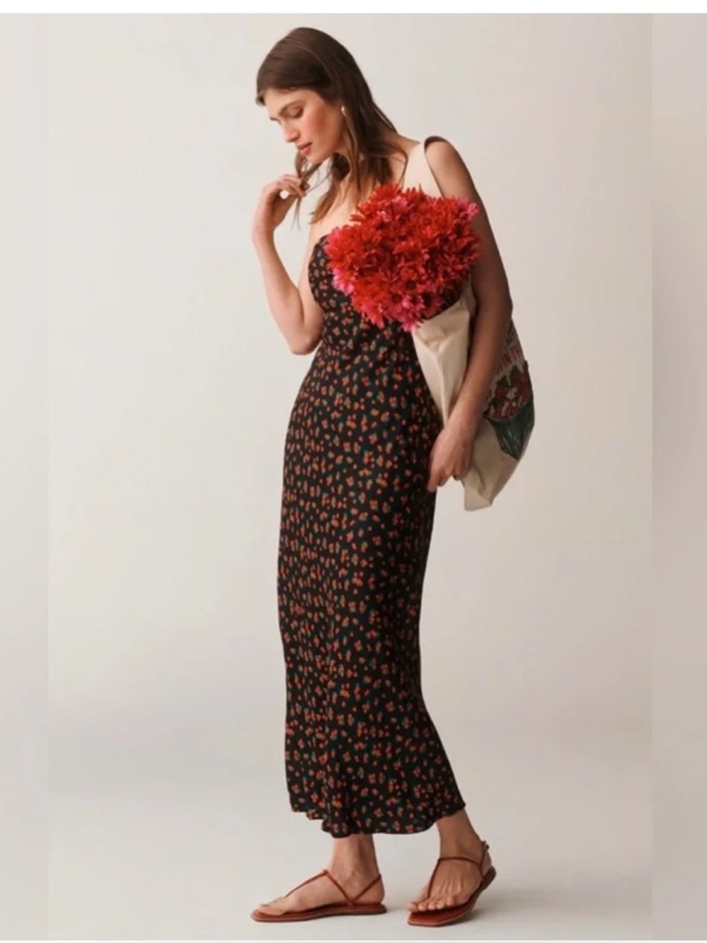 Anthropologie Tilda Strawberry Print Slip Dress size S NWT